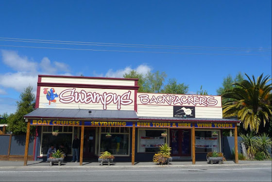 Aquí estamos en el Swampys Backpackers en Spring Creek